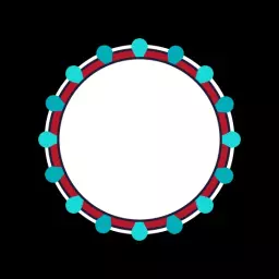 Colorful Decorated Border Surrounding a Blank Circle Logo Template