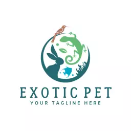Colorful Design Featuring Various Animals for Exotic Pet Logo Template