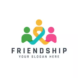 Colorful Design Symbolizing Connection and Unity in Friendship Logo Template