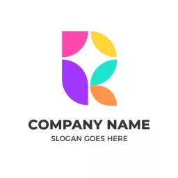 Colorful Design with Geometric R Letter Elements Logo Template