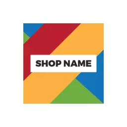 Colorful Diagonal Stripes with Retail Shop Name Logo Template
