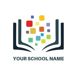 Colorful Digital Learning Embracing Modern Education School Logo Template