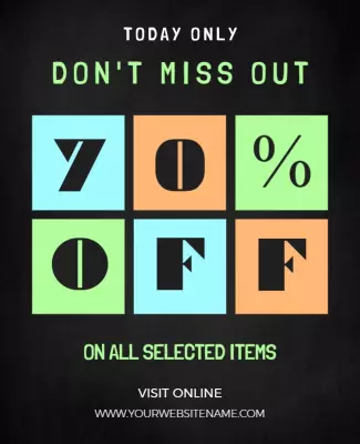 Colorful Discount Sale Announcement Poster Template
