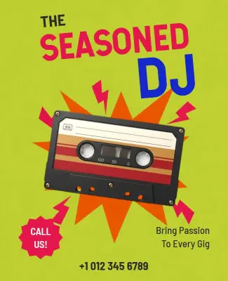 Colorful DJ Gig Advertising Poster Template
