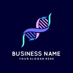 Colorful DNA Helix Design Representing Genetic Science Logo Template