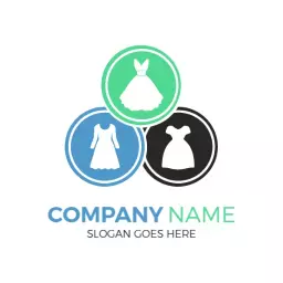 Colorful Dresses and Elegant Styles for Clothing Brand Logo Template