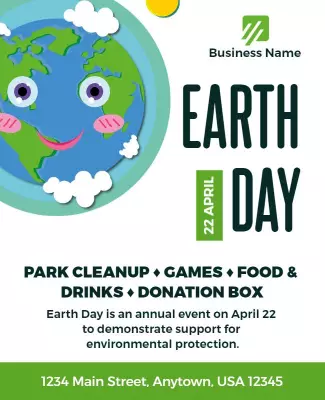 Colorful Earth Day Community Cleanup Event Poster Template