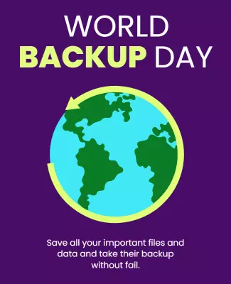 Colorful Earth-Themed World Backup Day Poster Template