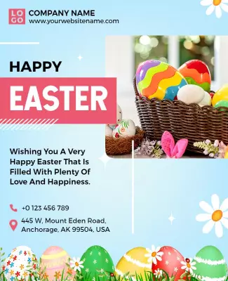Colorful Easter Celebration Invitation Flyer Template
