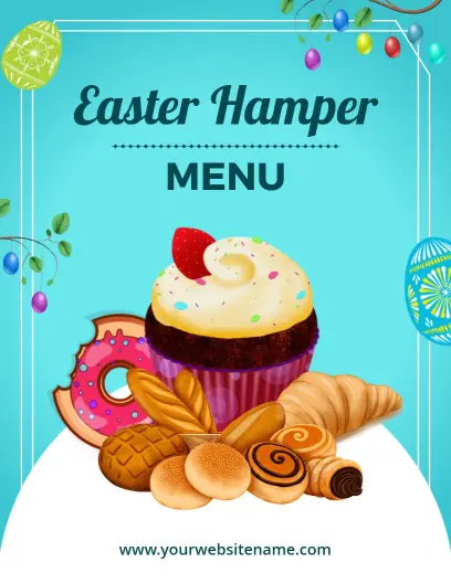 Colorful Easter Dessert Selection Hamper Menu Template