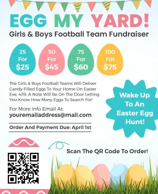 Colorful Easter Egg My Yard Event Fundraiser Flyer Template