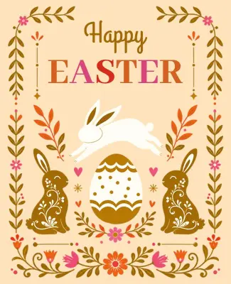 Colorful Easter Greeting Poster Template