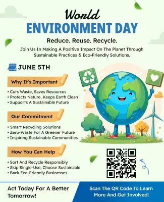 Colorful Eco-Friendly World Environment Day Awareness Poster Template