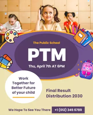 Colorful Education Parent-Teacher Meeting Notification Poster Template
