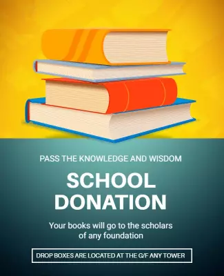 Colorful Educational Book Donation Awareness Poster Template