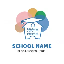 Colorful Educational Institution Illustrating Learning Logo Template