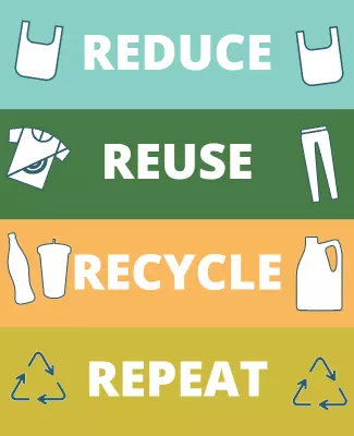 Colorful Environmental Awareness Reduce Reuse Recycle Poster Template
