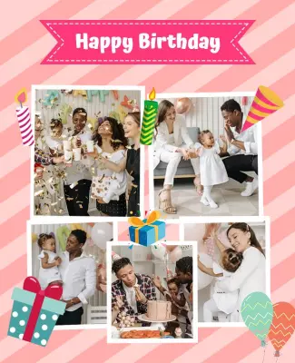 Colorful Family Birthday Celebration Flyer Template