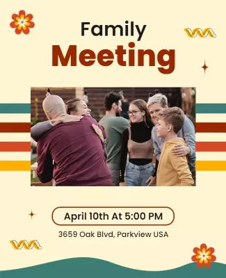 Colorful Family Gathering Announcement Flyer Template
