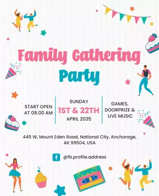 Colorful Family Gathering Party Flyer Template