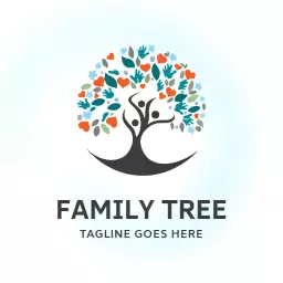 Colorful Family Tree Design Illustrating Family Bonding Logo Template