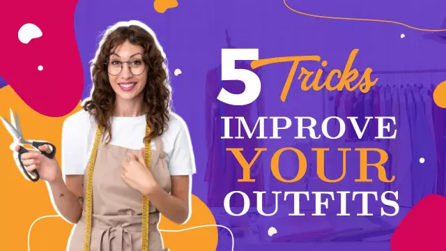 Colorful Fashion Tips Tricks Improve Your Outfits YouTube Thumbnail Template