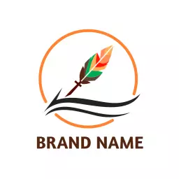 Colorful Feather and Flowing Lines Inspired Story Logo Template