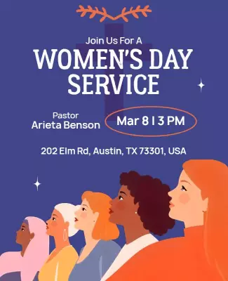 Colorful Feminine Diversity Celebration Women's Day Service Poster Template