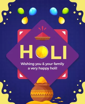 Colorful Festival Celebration Holi Greeting Poster Template