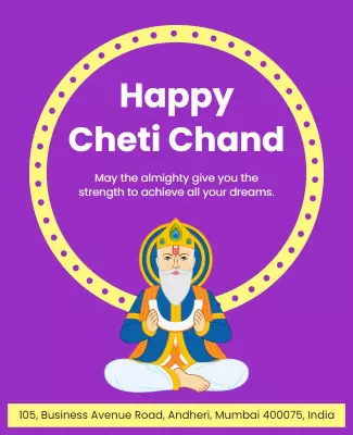 Colorful Festive Cheti Chand Celebration Poster Template