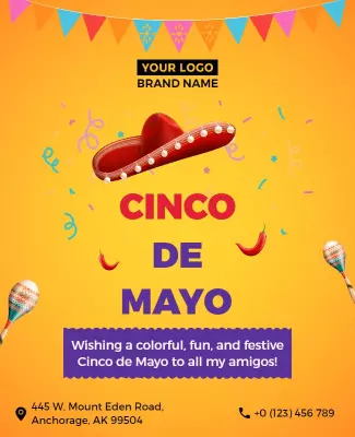 Colorful Festive Cinco de Mayo Celebration Poster Template