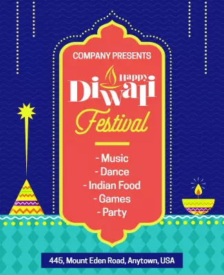 Colorful Festive Diwali Celebration Party Poster Template