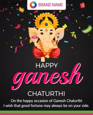 Colorful Festive Ganesh Chaturthi Celebration Poster Template