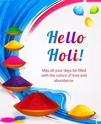 Colorful Festive Holi Celebration Greeting Poster Template