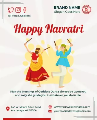 Colorful Festive Navratri Celebration Dance Poster Template