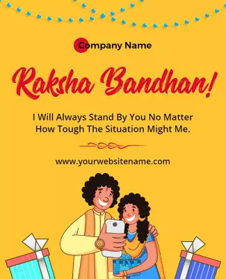 Colorful Festive Raksha Bandhan Celebration Poster Template