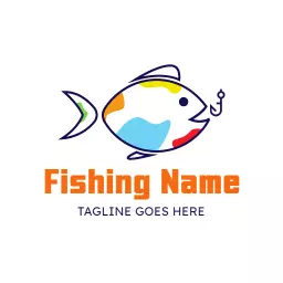 Colorful Fish Design Representing Exciting Fishing Adventures Logo Template