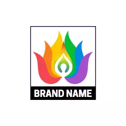 Colorful Flame Design Celebrating LGBT Community Pride Logo Template