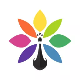 Colorful Floral Arrangement featuring a Peacock Logo Template