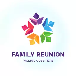 Colorful Floral Design Celebrating Family Reunion Joy Logo Template