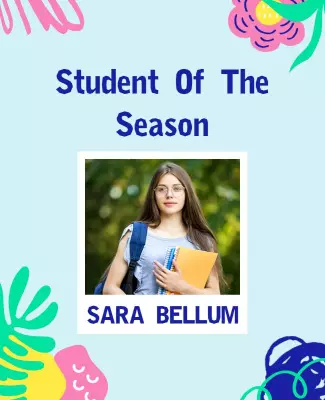 Colorful Floral Design Student of the Season Poster Template