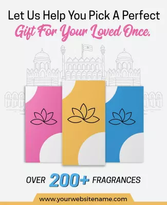 Colorful Floral Gift for Loved Ones Fragrance Poster Template