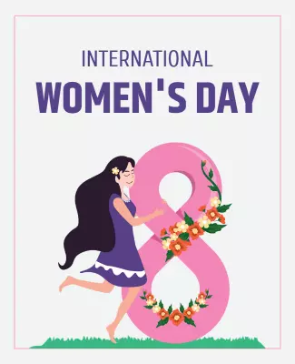 Colorful Floral International Women's Day Celebration Poster Template