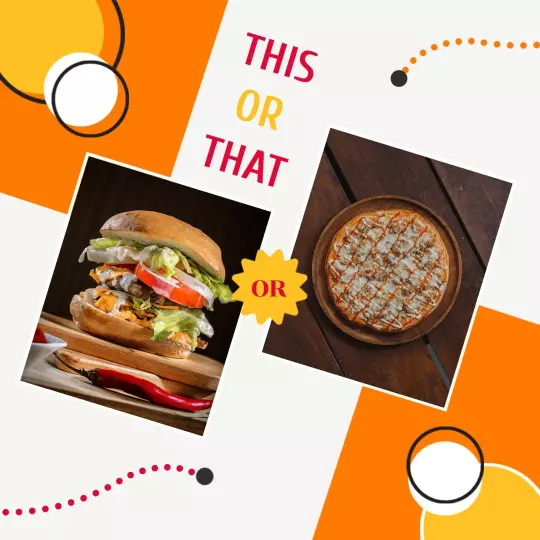 Colorful Food Comparison This or That Ad Template