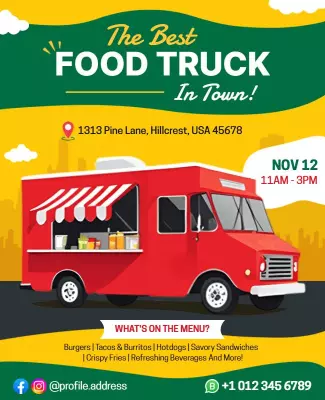 Colorful Food Truck Festival Announcement Poster Template