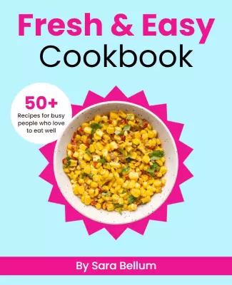 Colorful Fresh and Easy Cooking Recipes Cookbook Poster Template