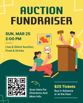 Colorful Fun Auction Fundraiser Event Poster Template