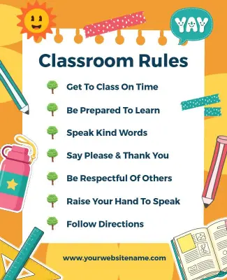 Colorful Fun Classroom Behavior Guidelines Poster Template