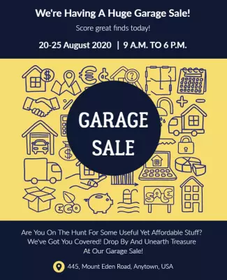 Colorful Fun Garage Sale Event Announcement Poster Template