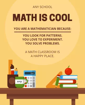 Colorful Fun Math Classroom Engagement Flyer Template